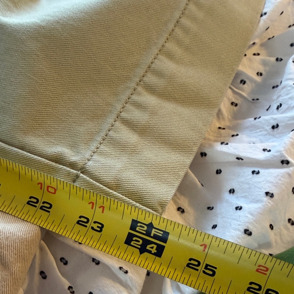 Madewell Size 10 ankle cropped high waisted loose 100% Cotton khaki green - Picture 10 of 14